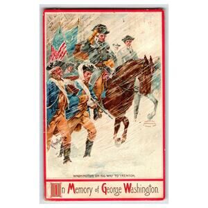 1909 George Washington Trenton Postcard P. Reiffarth Americana Printed in